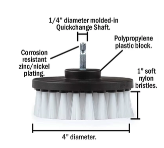 4" Drill Brush White - Image 3