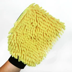 Yellow Double Side Car Cleaning Washing Mitt Glove