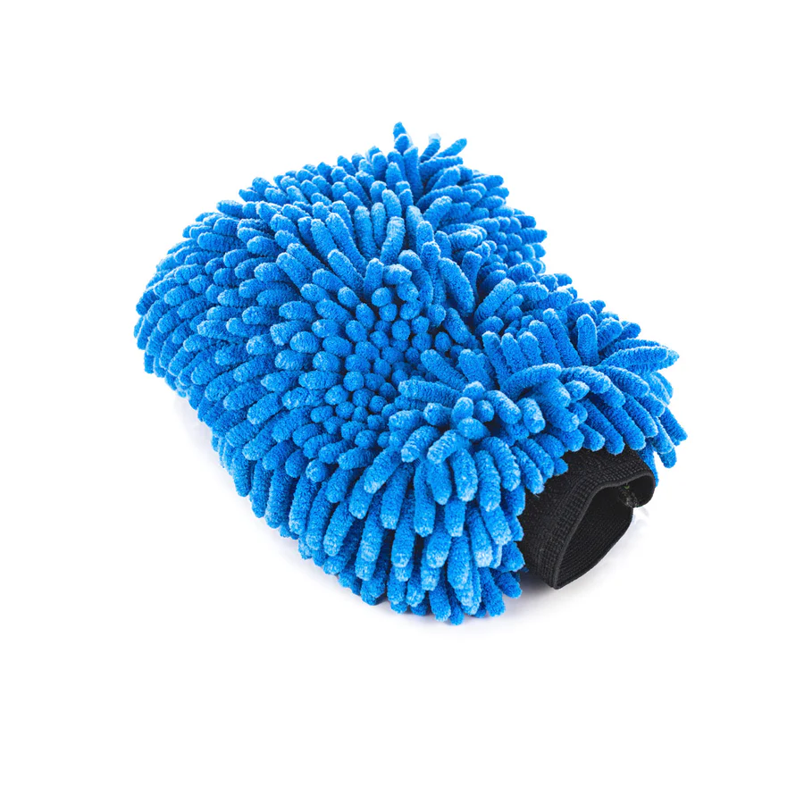Chenille Wash Mitt Blue 2 pack - Image 2