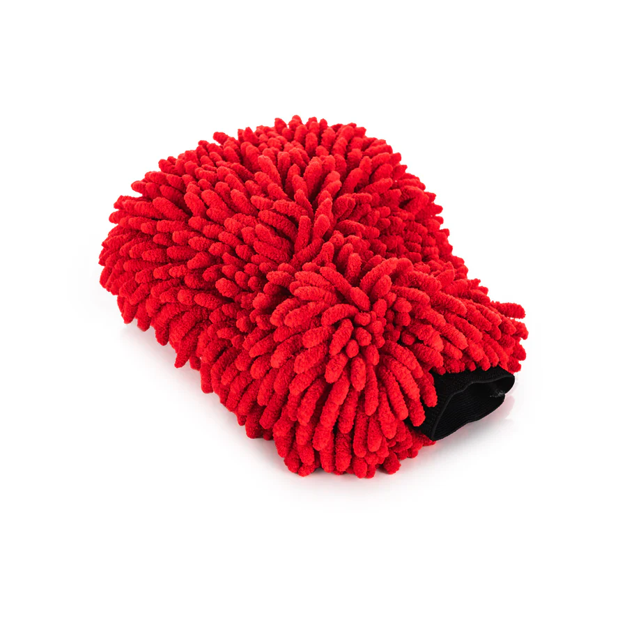 Chenille Wash Mitt Red 2 pack - Image 3