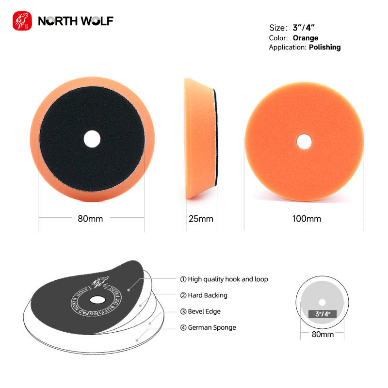 3" North Wolf Orange Pad-Polishing - Image 2